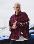MAYO CROSS BORN EMBROIDERY LONG SLEEVED CHECK SHIRT