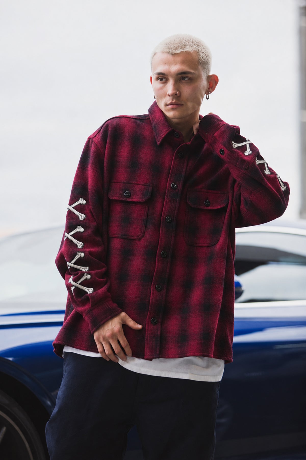MAYO CROSS BORN EMBROIDERY LONG SLEEVED CHECK SHIRT