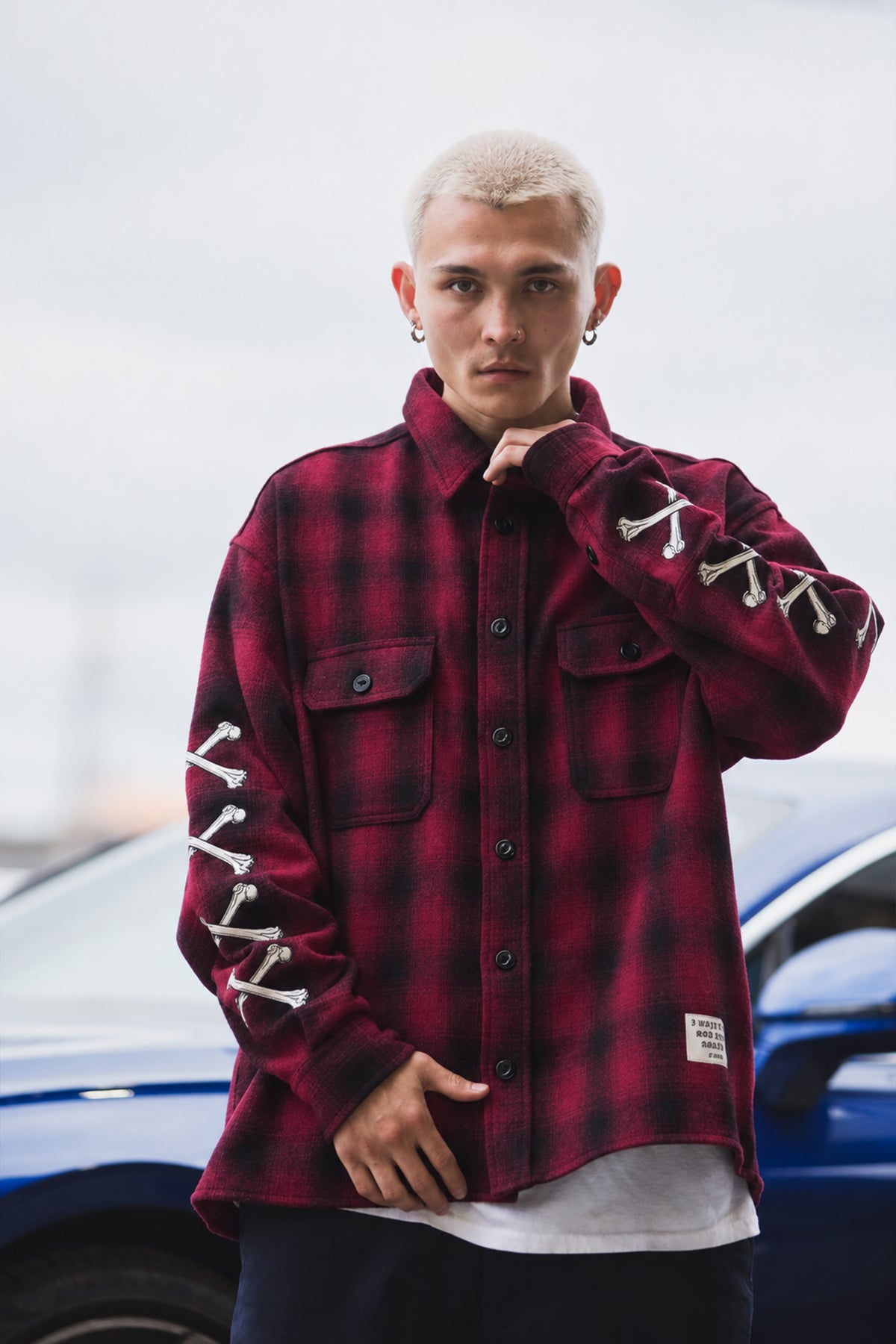 MAYO CROSS BORN EMBROIDERY LONG SLEEVED CHECK SHIRT