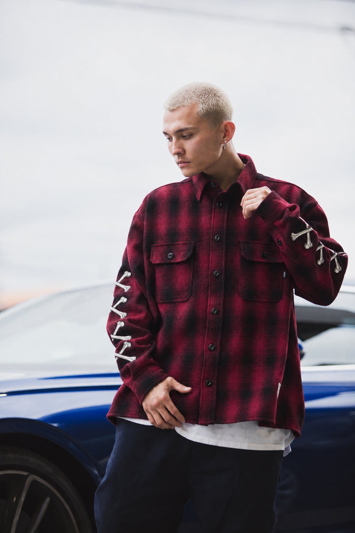 MAYO CROSS BORN EMBROIDERY LONG SLEEVED CHECK SHIRT
