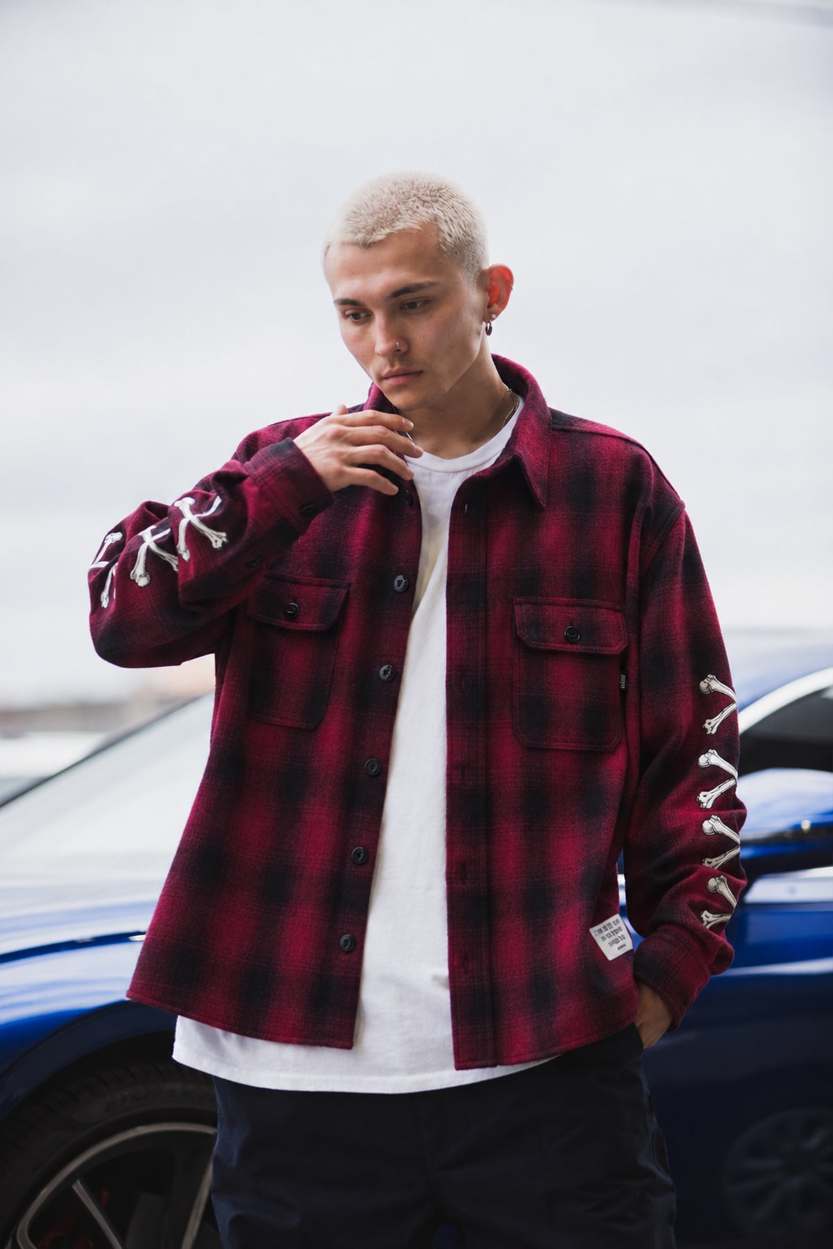 MAYO CROSS BORN EMBROIDERY LONG SLEEVED CHECK SHIRT