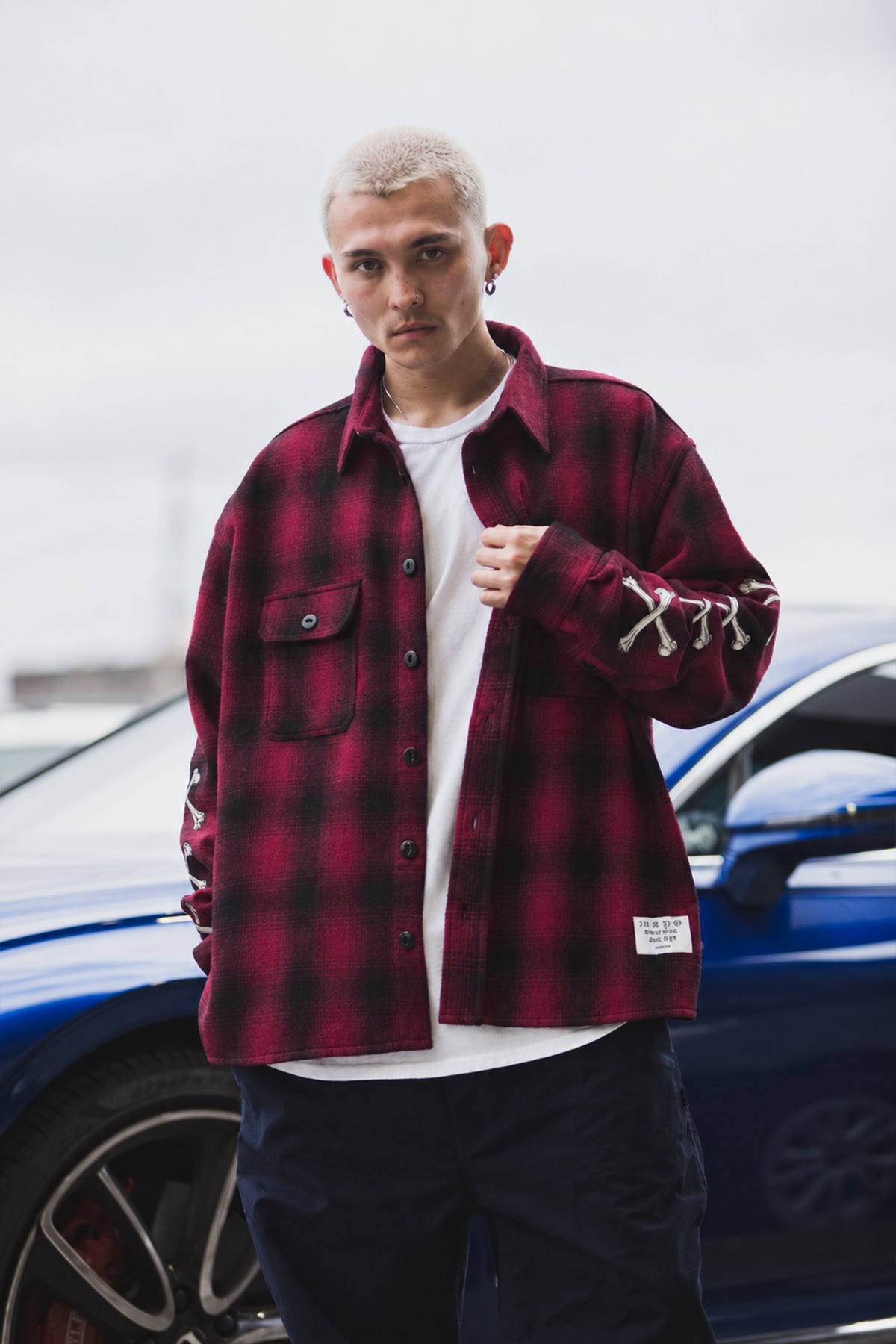 MAYO CROSS BORN EMBROIDERY LONG SLEEVED CHECK SHIRT