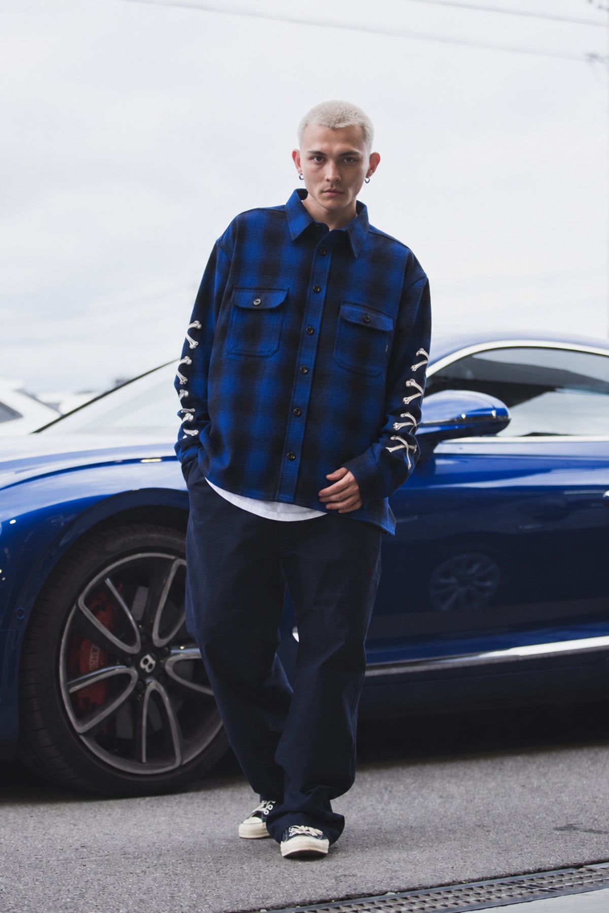 MAYO CROSS BORN EMBROIDERY LONG SLEEVED CHECK SHIRT