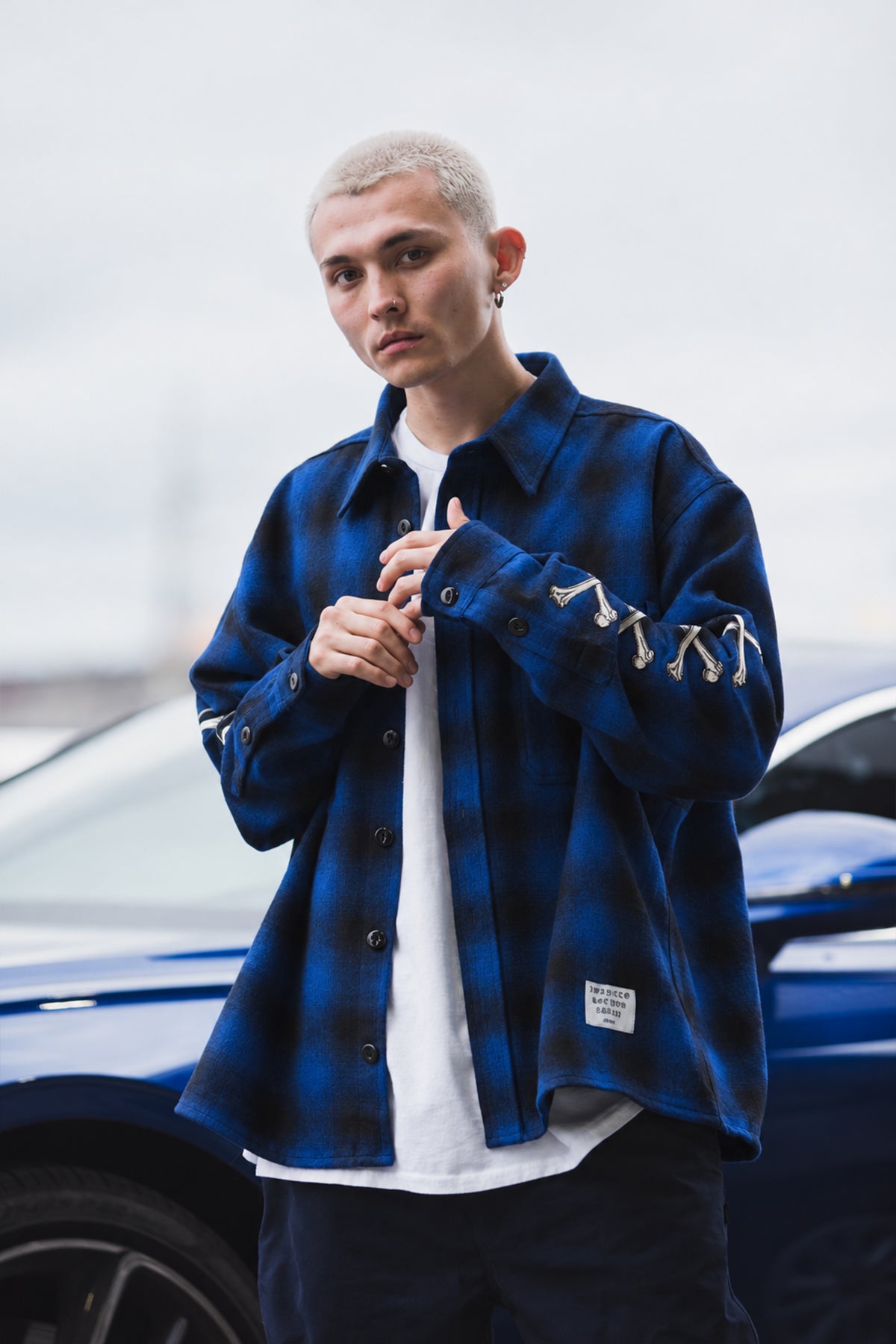 MAYO CROSS BORN EMBROIDERY LONG SLEEVED CHECK SHIRT