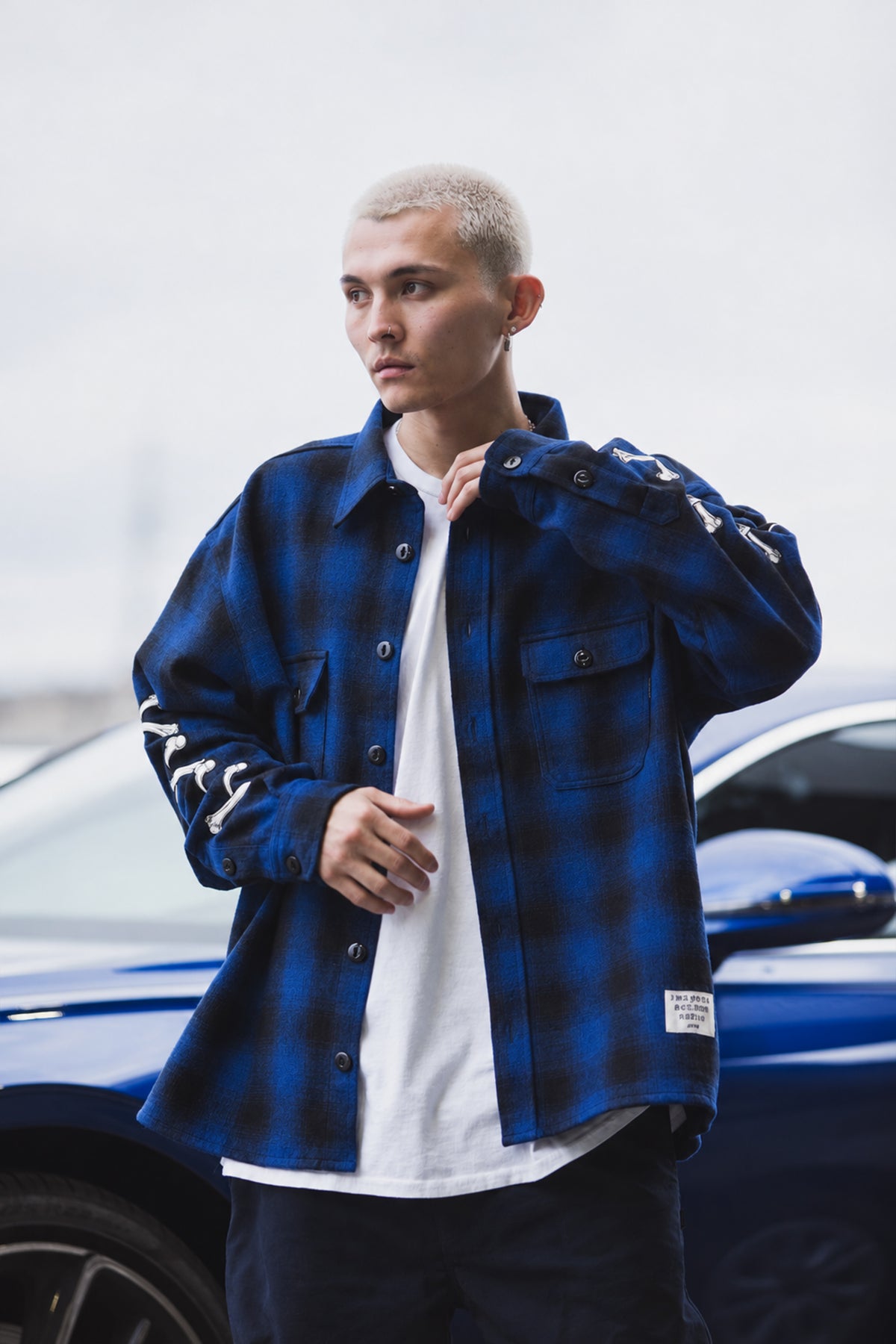 MAYO CROSS BORN EMBROIDERY LONG SLEEVED CHECK SHIRT