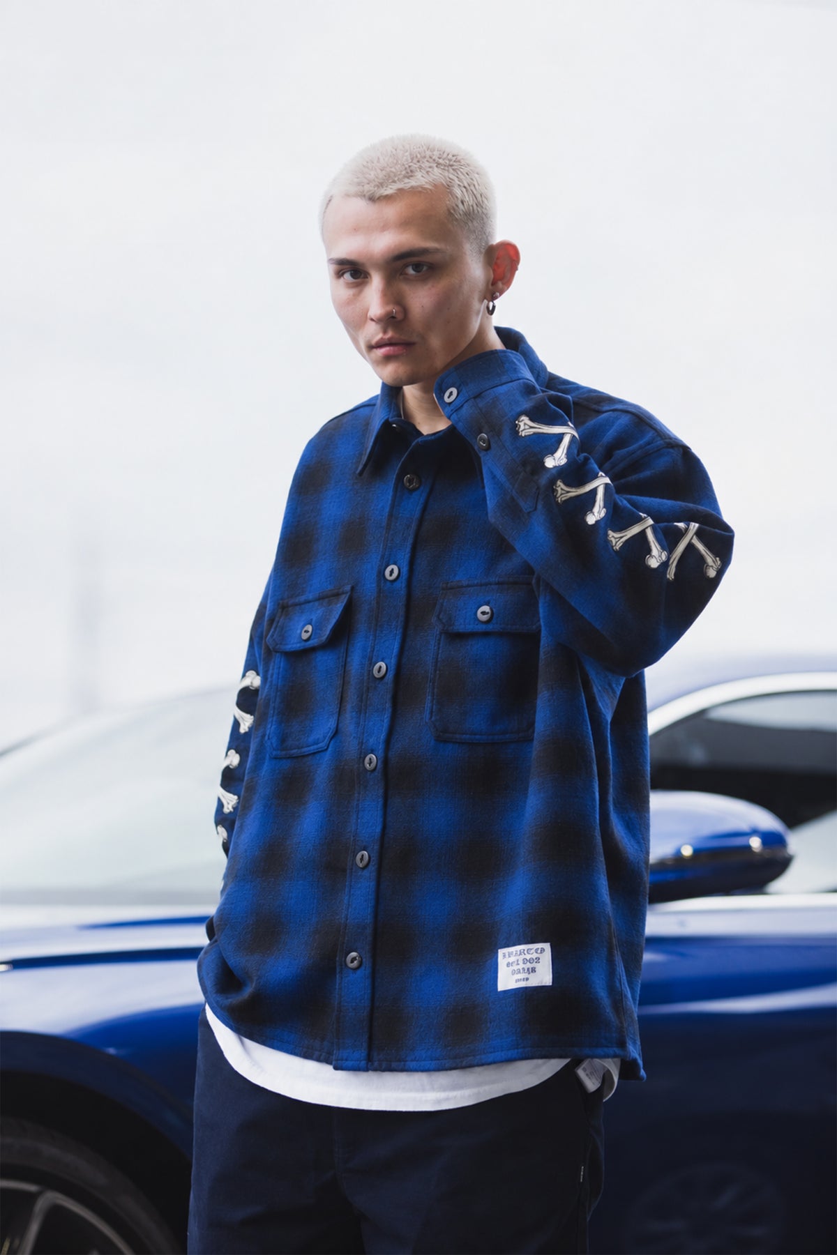 MAYO CROSS BORN EMBROIDERY LONG SLEEVED CHECK SHIRT