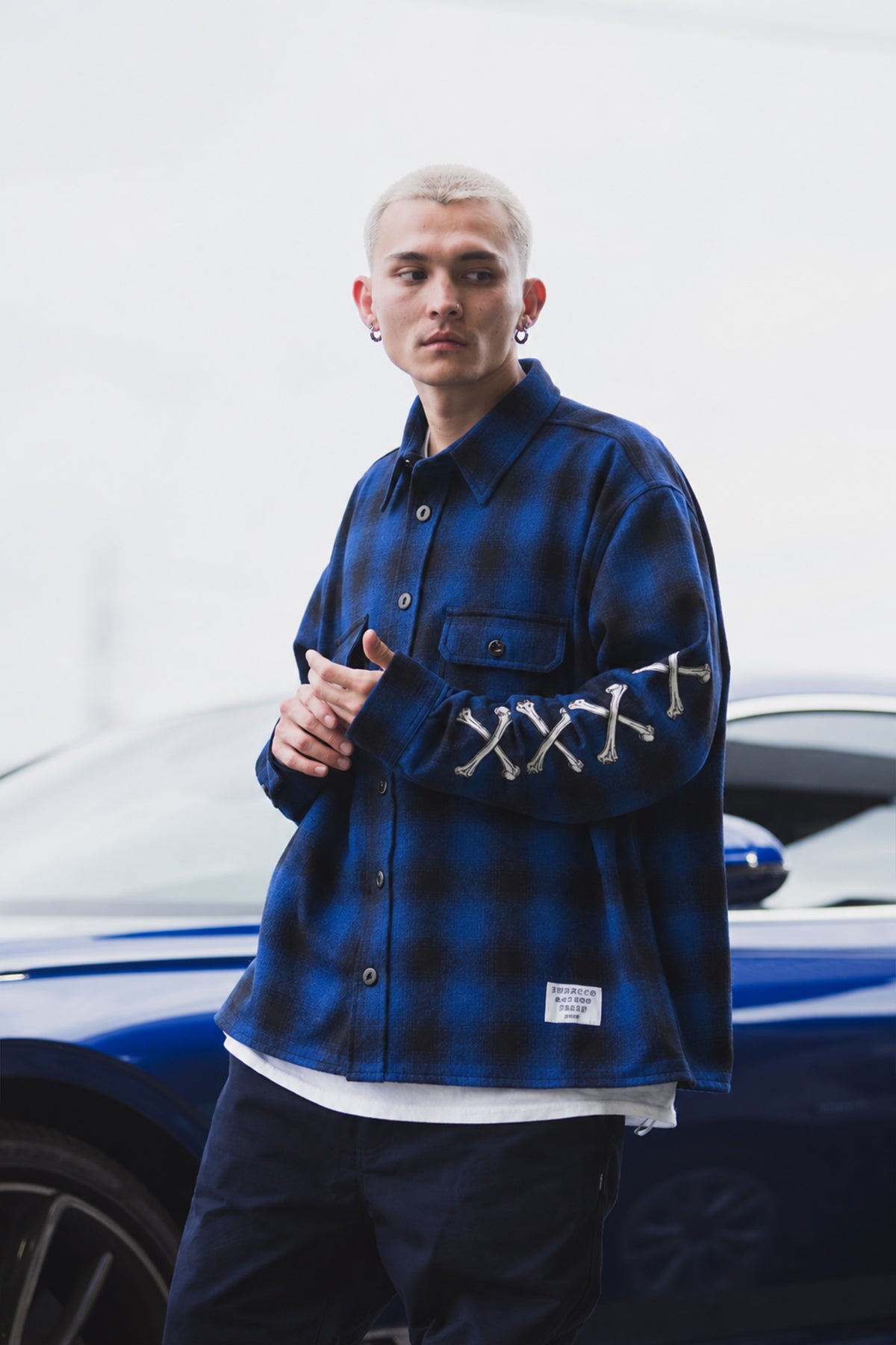 MAYO CROSS BORN EMBROIDERY LONG SLEEVED CHECK SHIRT