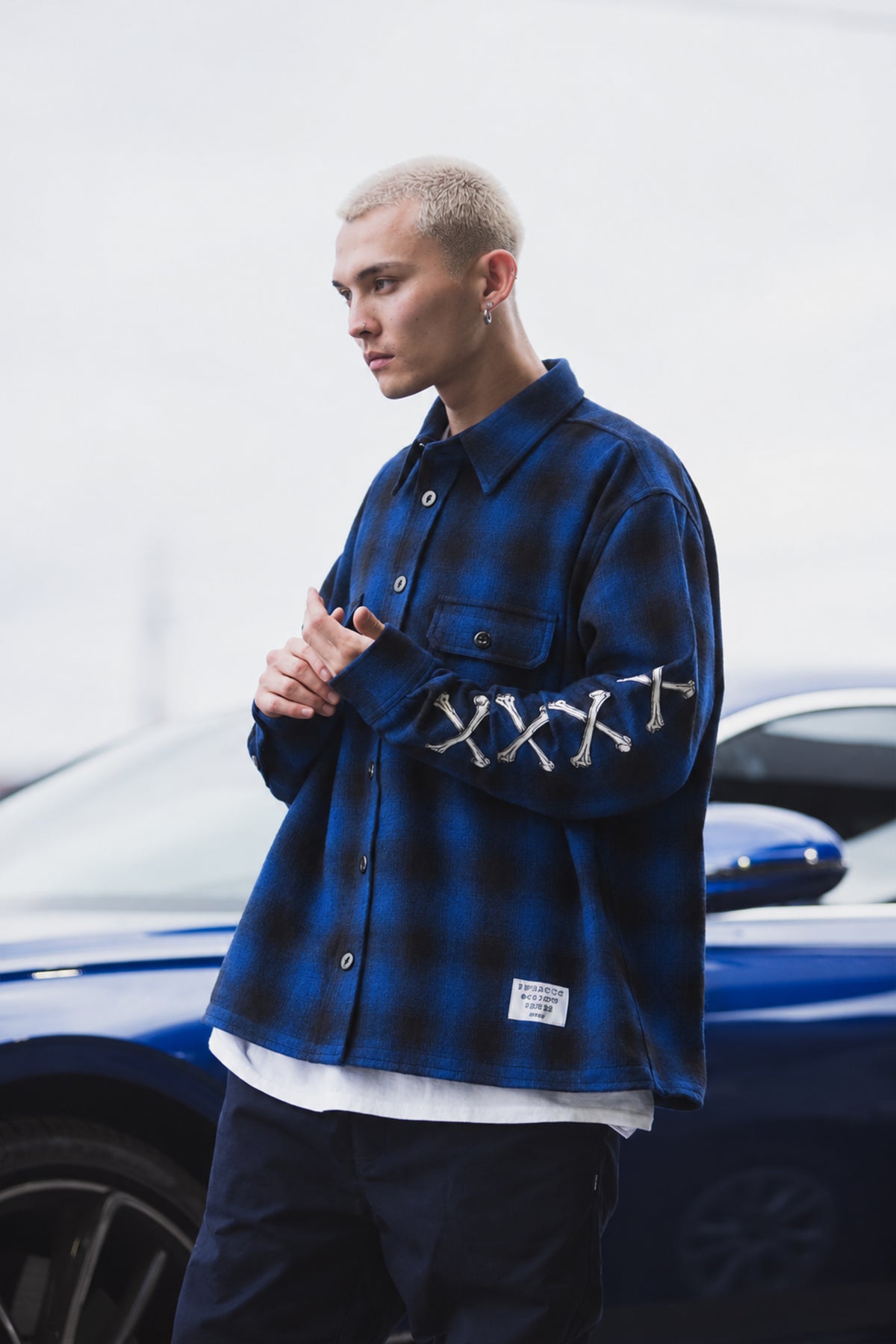 MAYO CROSS BORN EMBROIDERY LONG SLEEVED CHECK SHIRT