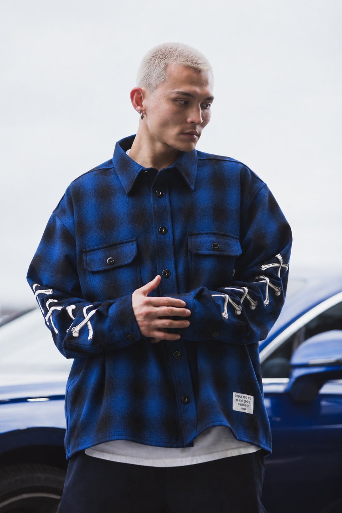 MAYO CROSS BORN EMBROIDERY LONG SLEEVED CHECK SHIRT
