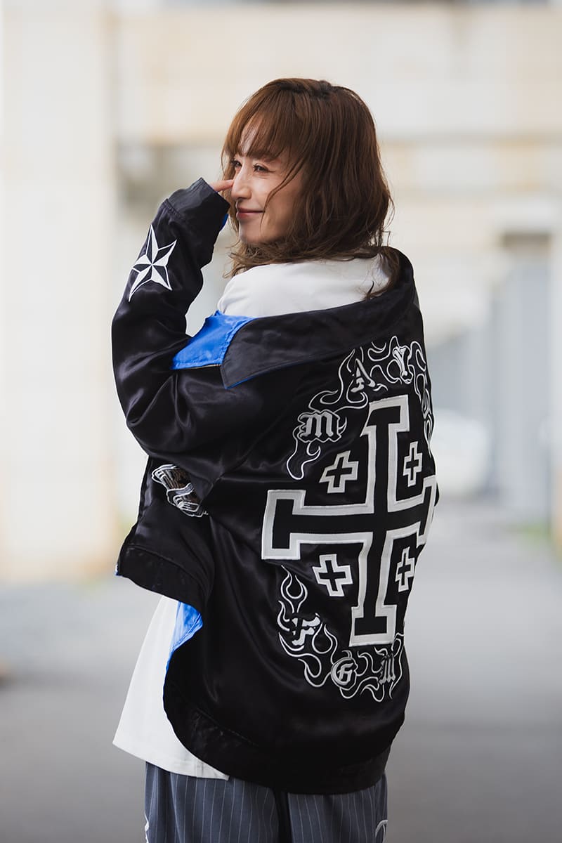 MAYO EMBROIDERY WITH COLLAR REVERSIBLE SOUVENIR JKT