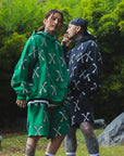 MAYO CROSS BONES Embroidery Sweat Shorts - GREEN