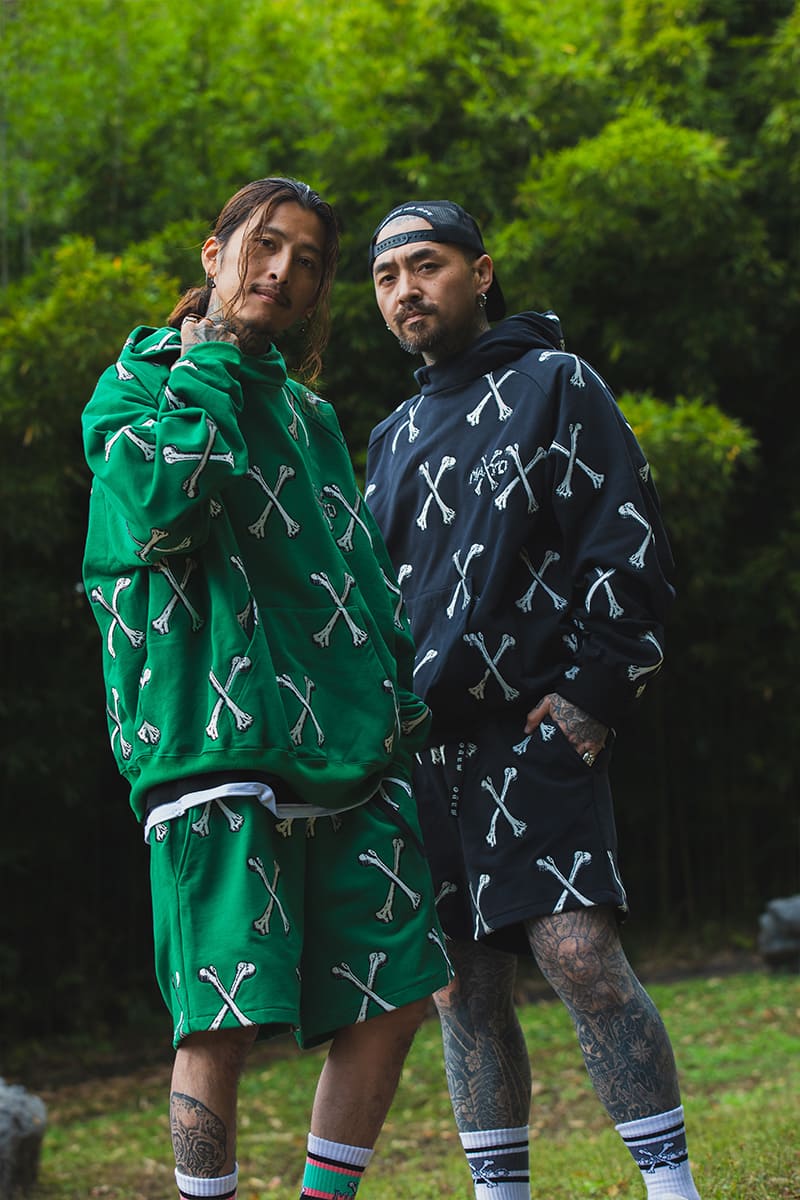 MAYO】MAYO CROSS BONES Embroidery Sweat Shorts - BLACK