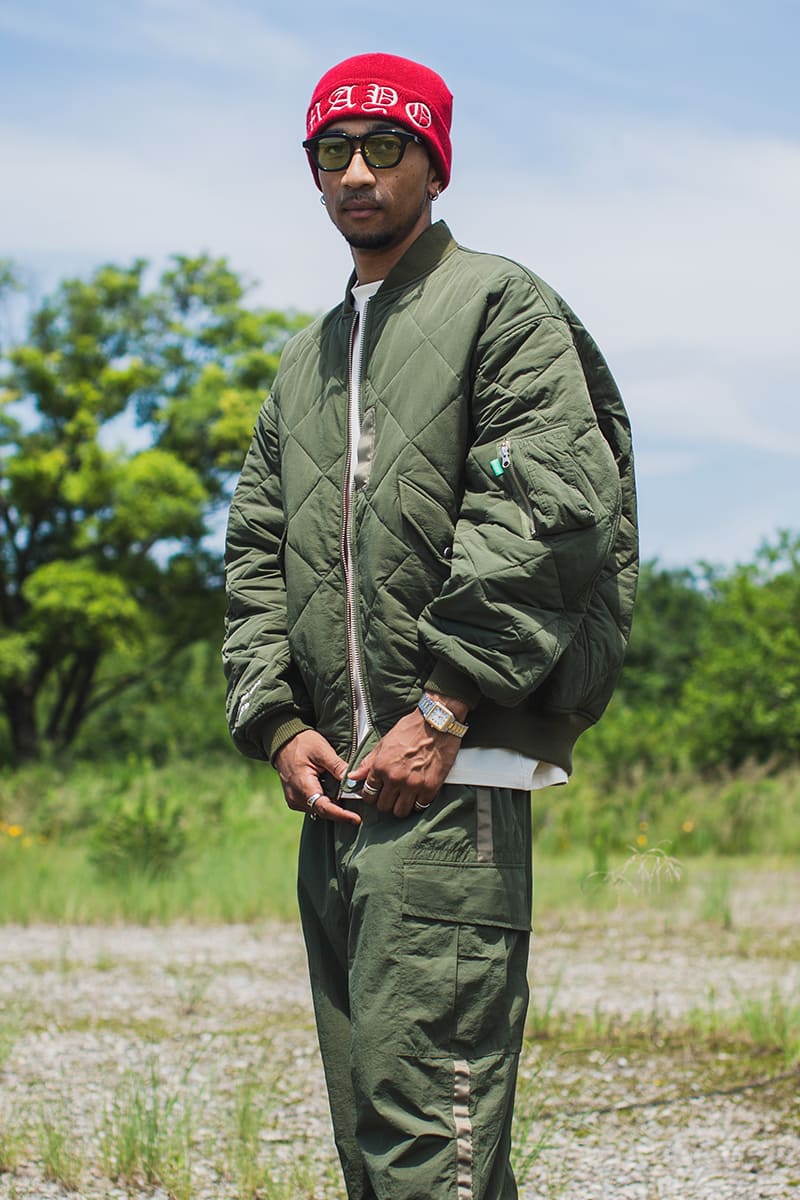 EAGLE  EMBROIDERY NYLON JKT -  OLIVE