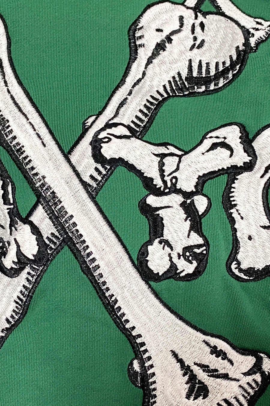 MAYO CROSS BONES Embroidery Hoodie - GREEN