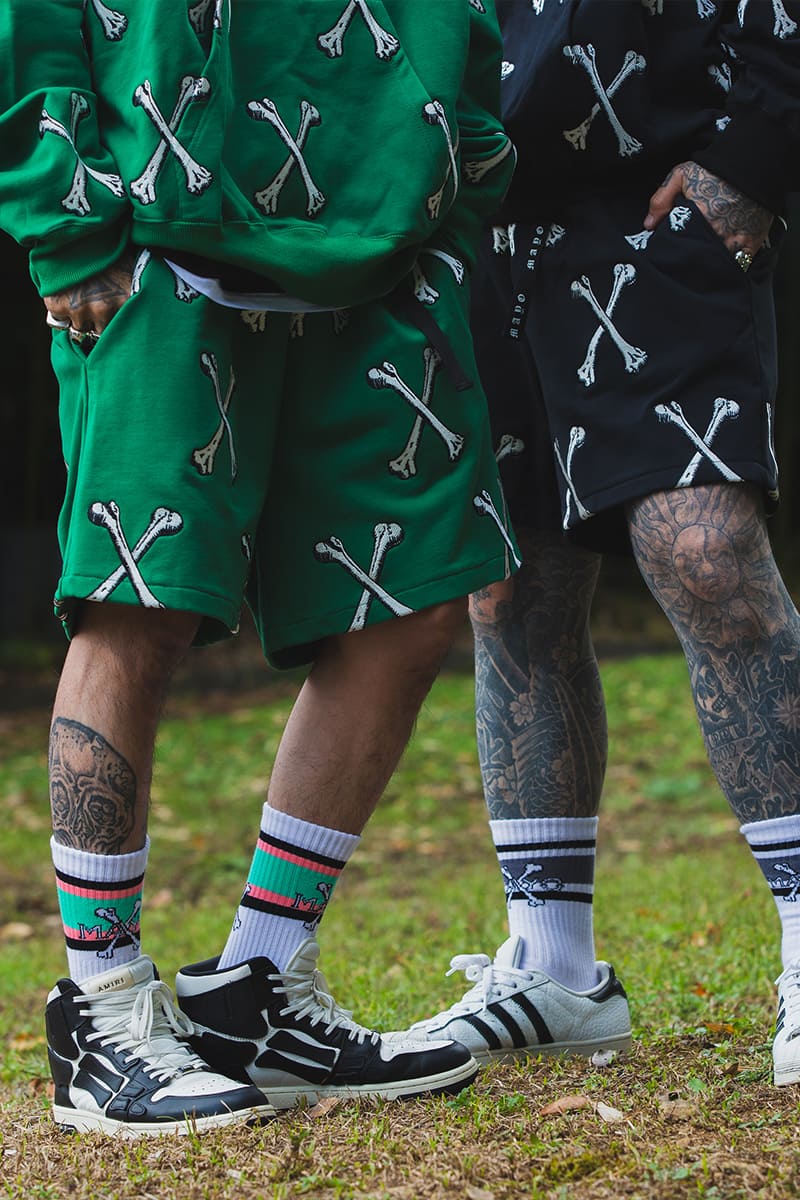 MAYO CROSS BONES Embroidery Sweat Shorts - GREEN