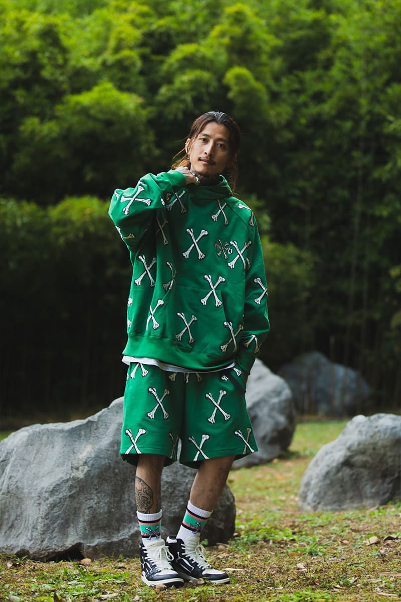 MAYO CROSS BONES Embroidery Hoodie - GREEN