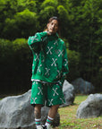 MAYO CROSS BONES Embroidery Sweat Shorts - GREEN