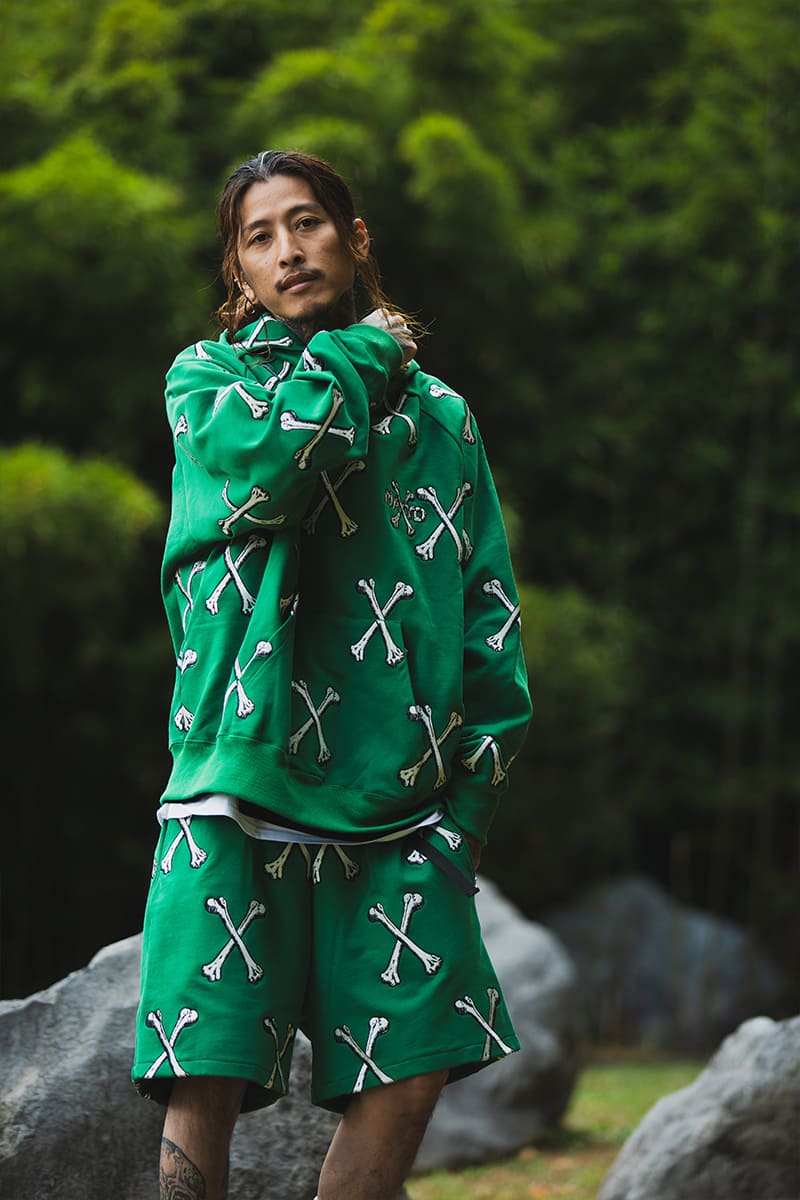 MAYO CROSS BONES Embroidery Hoodie - GREEN