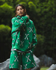 MAYO CROSS BONES Embroidery Hoodie - GREEN