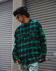 MARIA FIRE EMBROIDERY CHECK SHIRT
