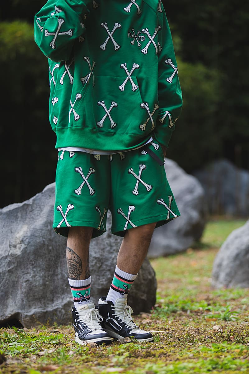 MAYO CROSS BONES Embroidery Sweat Shorts - GREEN