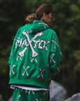 MAYO CROSS BONES Embroidery Hoodie - GREEN