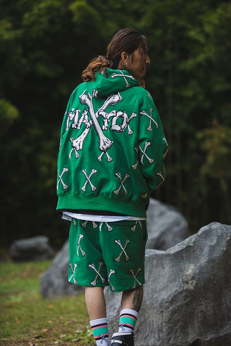 MAYO CROSS BONES Embroidery Hoodie - GREEN