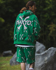 MAYO CROSS BONES Embroidery Hoodie - GREEN