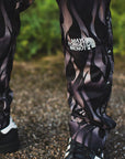 FIRE EMBROIDERY SIDE SNAP NYLON PANTS - FIRE BLACK