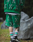 MAYO CROSS BONES Embroidery Sweat Shorts - GREEN