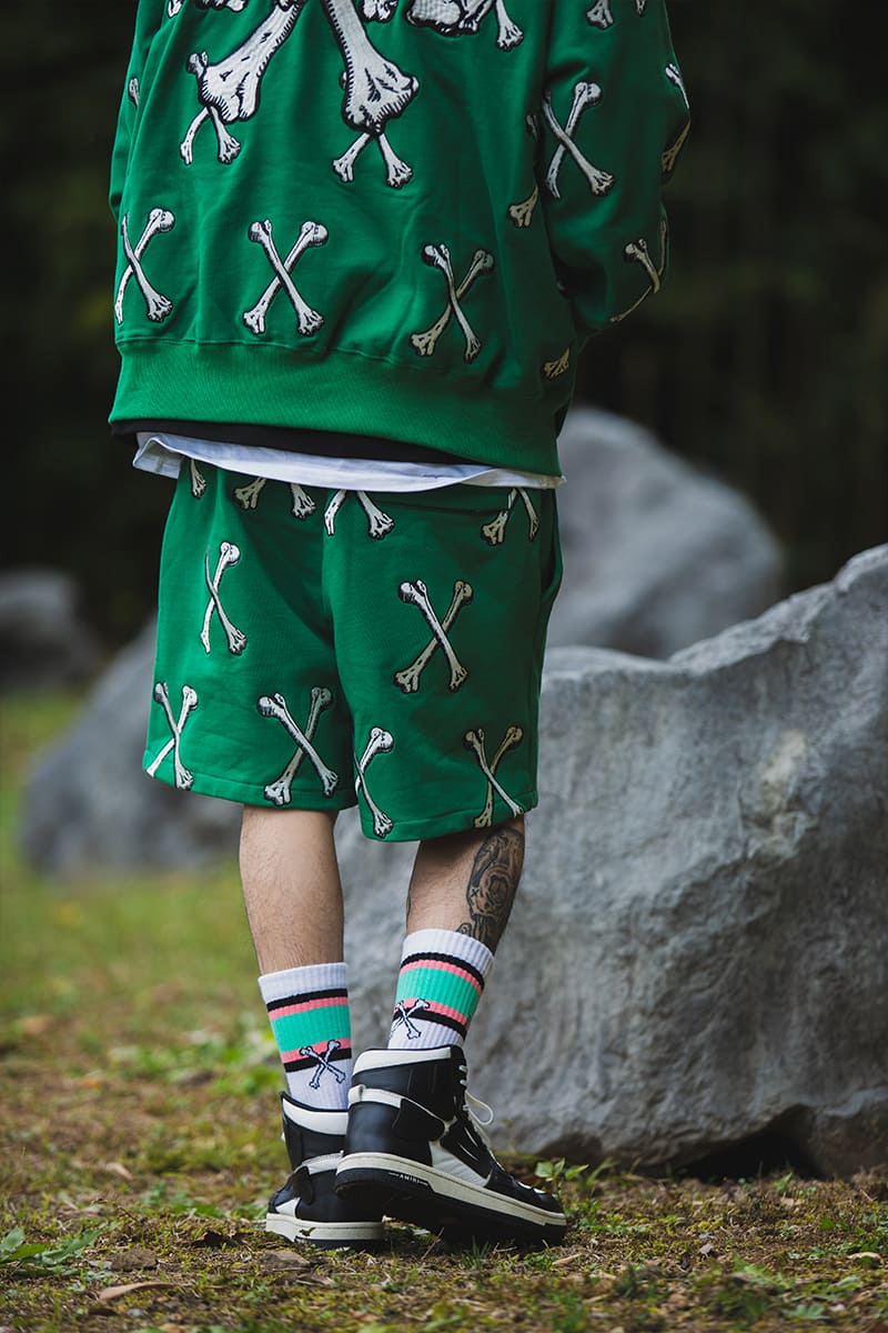 MAYO CROSS BONES Embroidery Sweat Shorts - GREEN