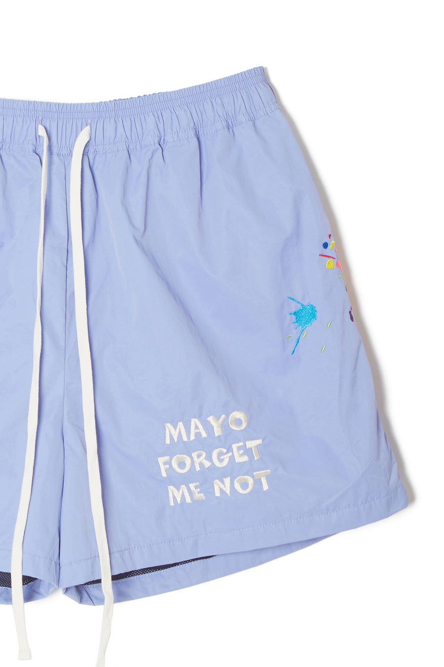 MAYO PAINT Embroidery Swim Shorts - PURPLE
