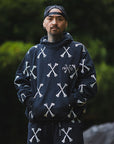 MAYO CROSS BONES Embroidery Hoodie - BLACK