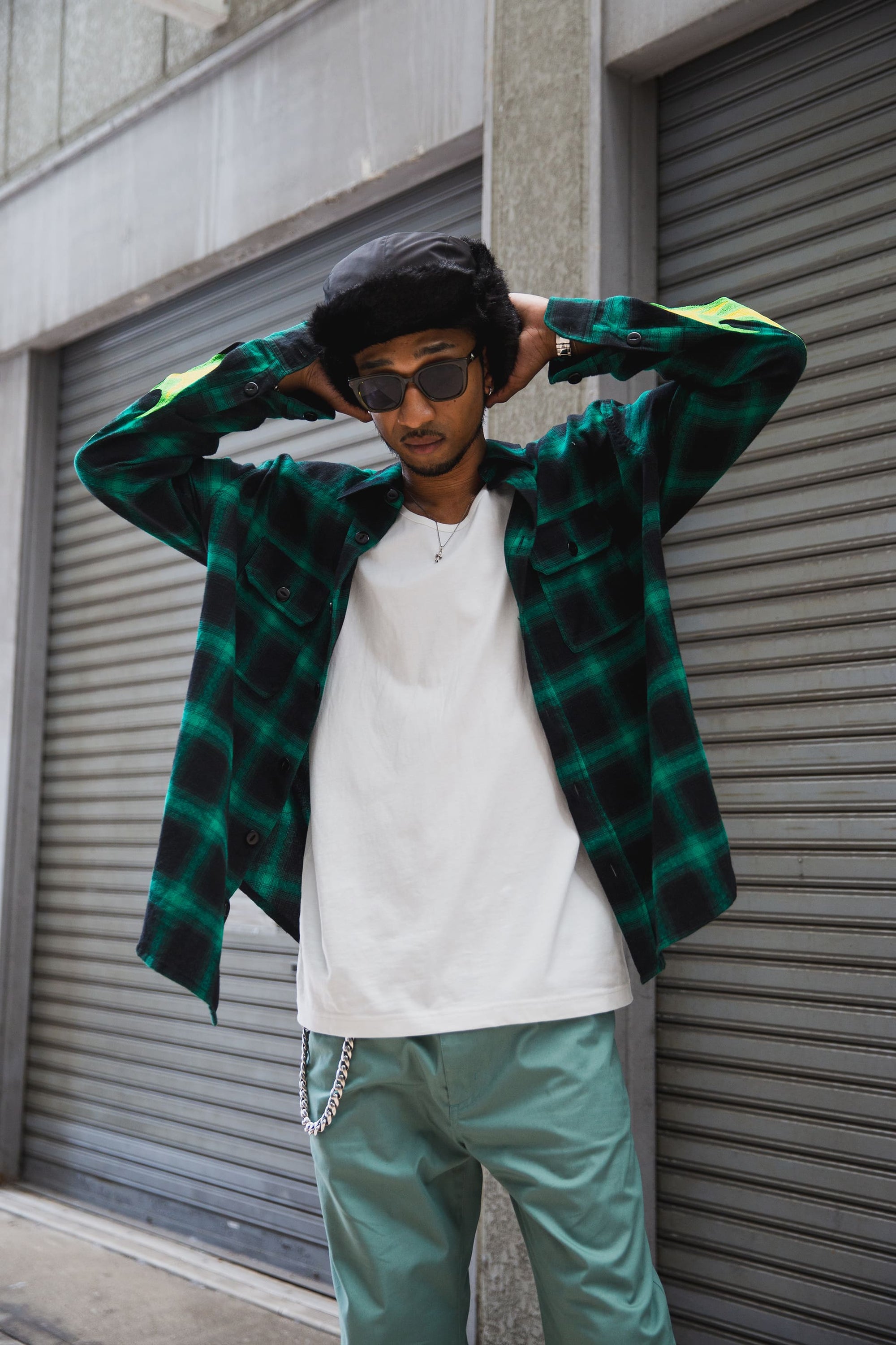 MARIA FIRE EMBROIDERY CHECK SHIRT