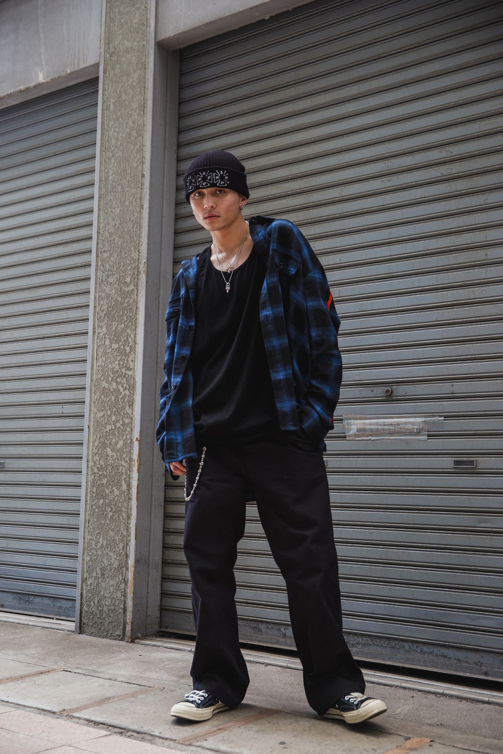 MARIA FIRE EMBROIDERY CHECK SHIRT