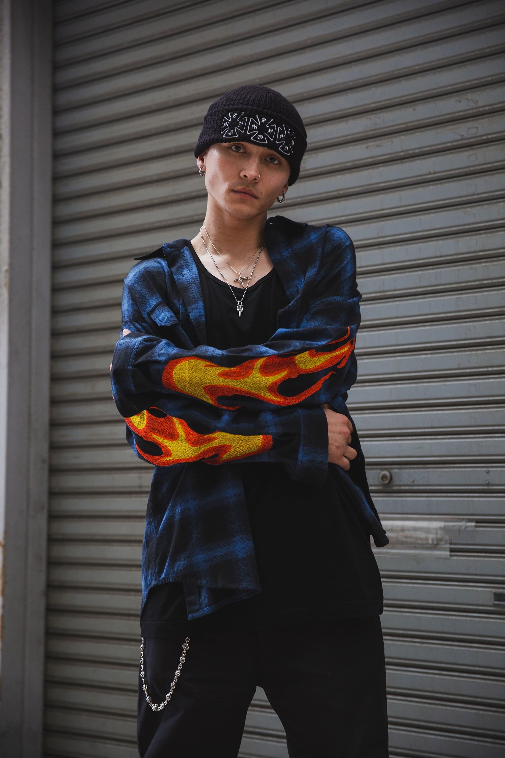 IRON CROSS LOGO REVERSIBLE EMBROIDERY KNIT CAP