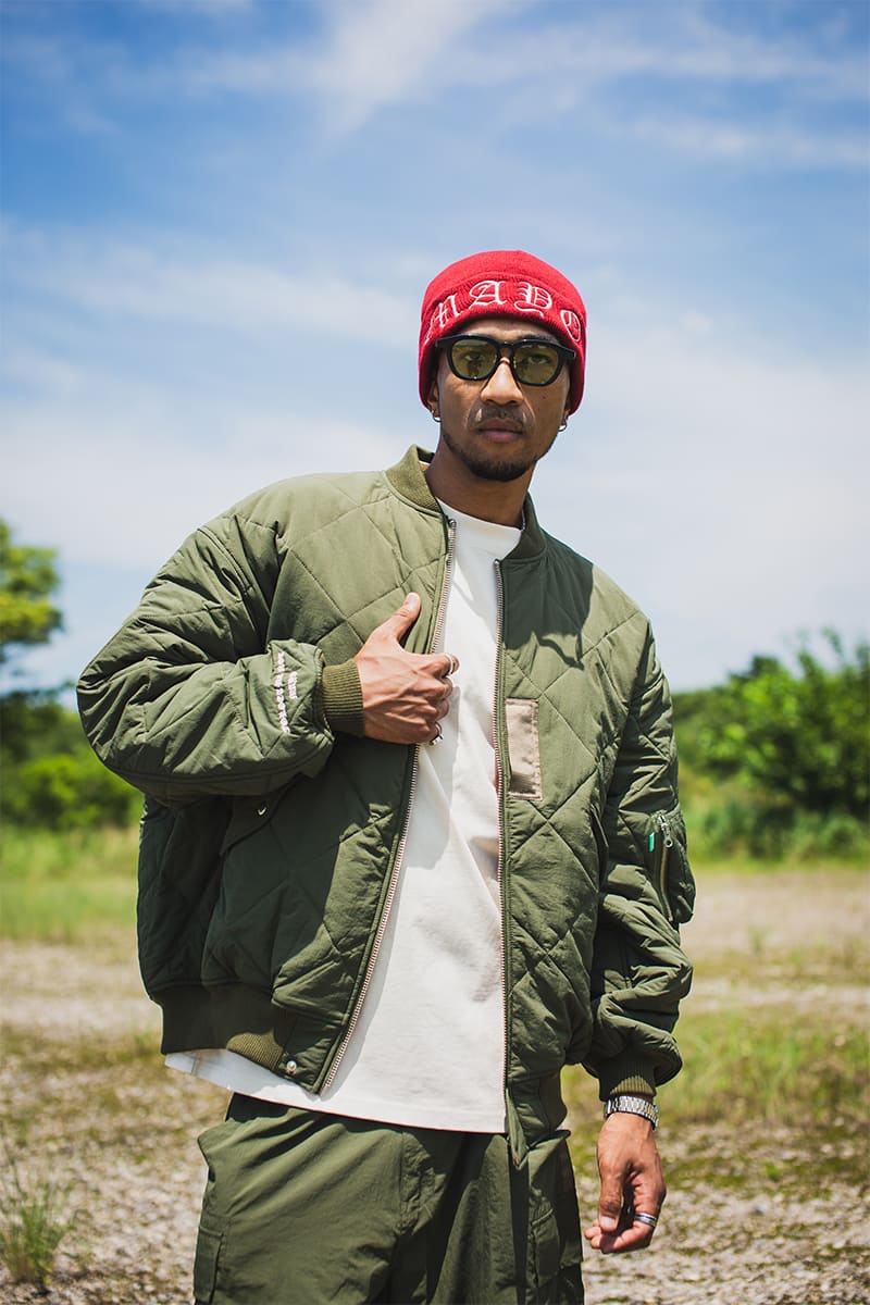 EAGLE  EMBROIDERY NYLON JKT -  OLIVE