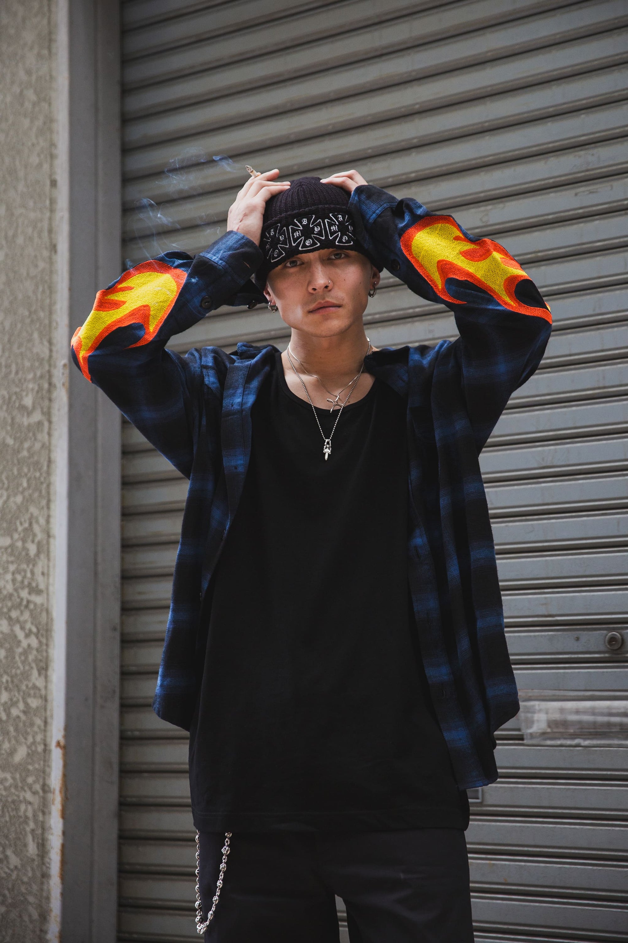 IRON CROSS LOGO REVERSIBLE EMBROIDERY KNIT CAP