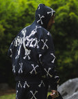 MAYO CROSS BONES Embroidery Hoodie - BLACK