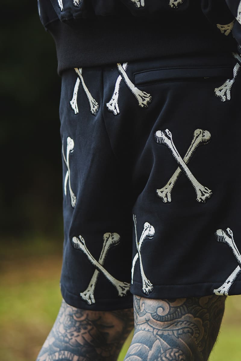 MAYO CROSS BONES Embroidery Sweat Shorts - BLACK