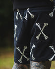 MAYO CROSS BONES Embroidery Sweat Shorts - BLACK