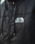 FIRE EMBROIDERY NYLON DOWN JKT - BLACK