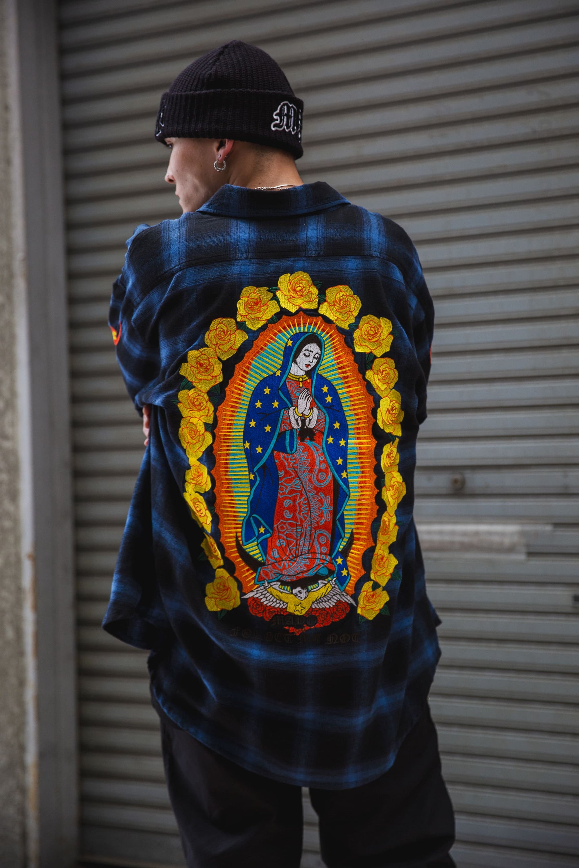 MARIA FIRE EMBROIDERY CHECK SHIRT