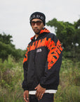 FIRE EMBROIDERY NYLON JKT - FIRE RED