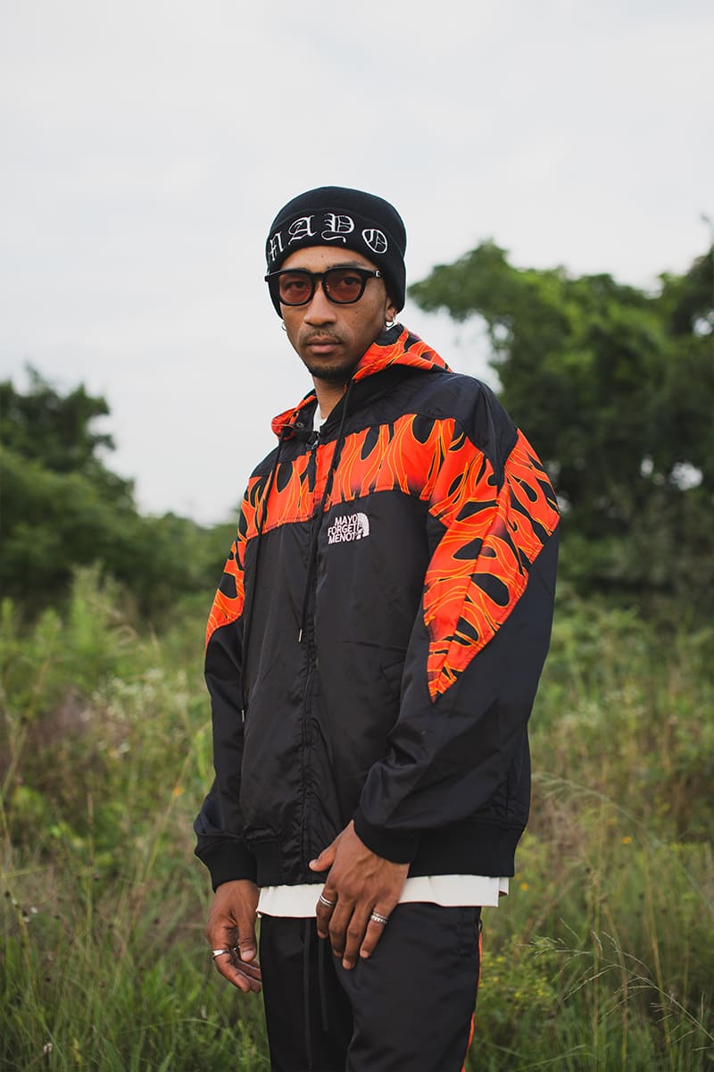 FIRE EMBROIDERY NYLON JKT - FIRE RED