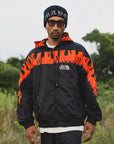 FIRE EMBROIDERY NYLON JKT - FIRE RED