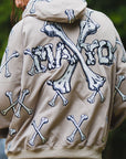 MAYO CROSS BONES Embroidery Hoodie - BEIGE