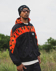 FIRE EMBROIDERY NYLON JKT - FIRE RED