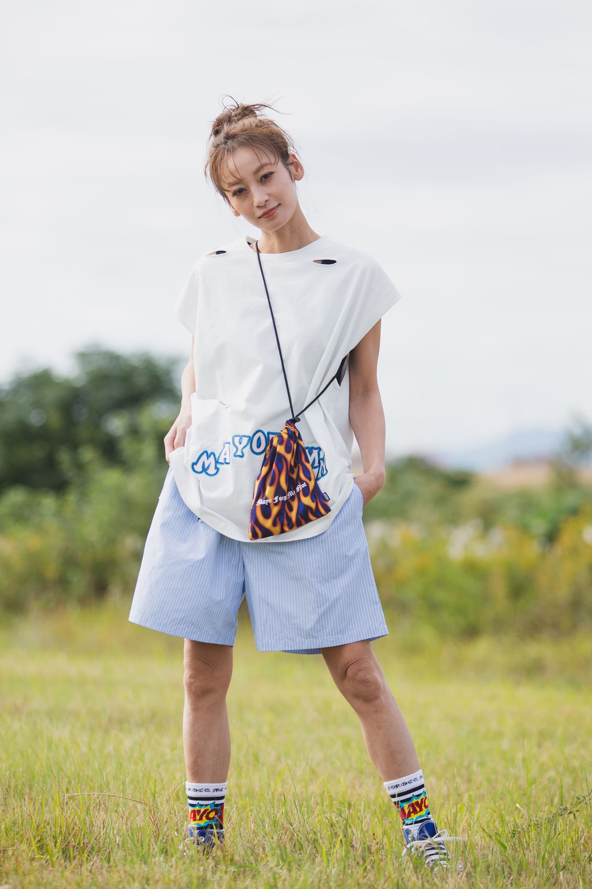 MAYO LOGO EMBROIDERY DRAWSTRING BAG