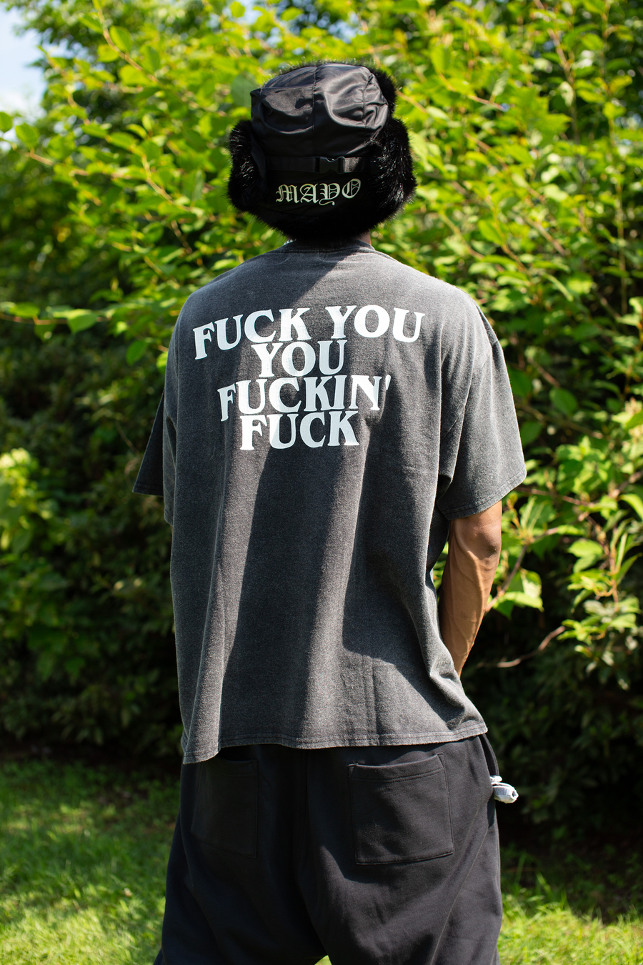 F●CKIN F●CK PRINT  SHORT SLEEVE TEE - FADE BLACK